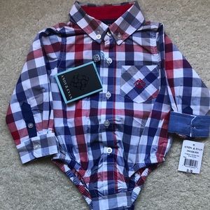Andy & Evan Infant Boy Chambray Shirt Bodysuit